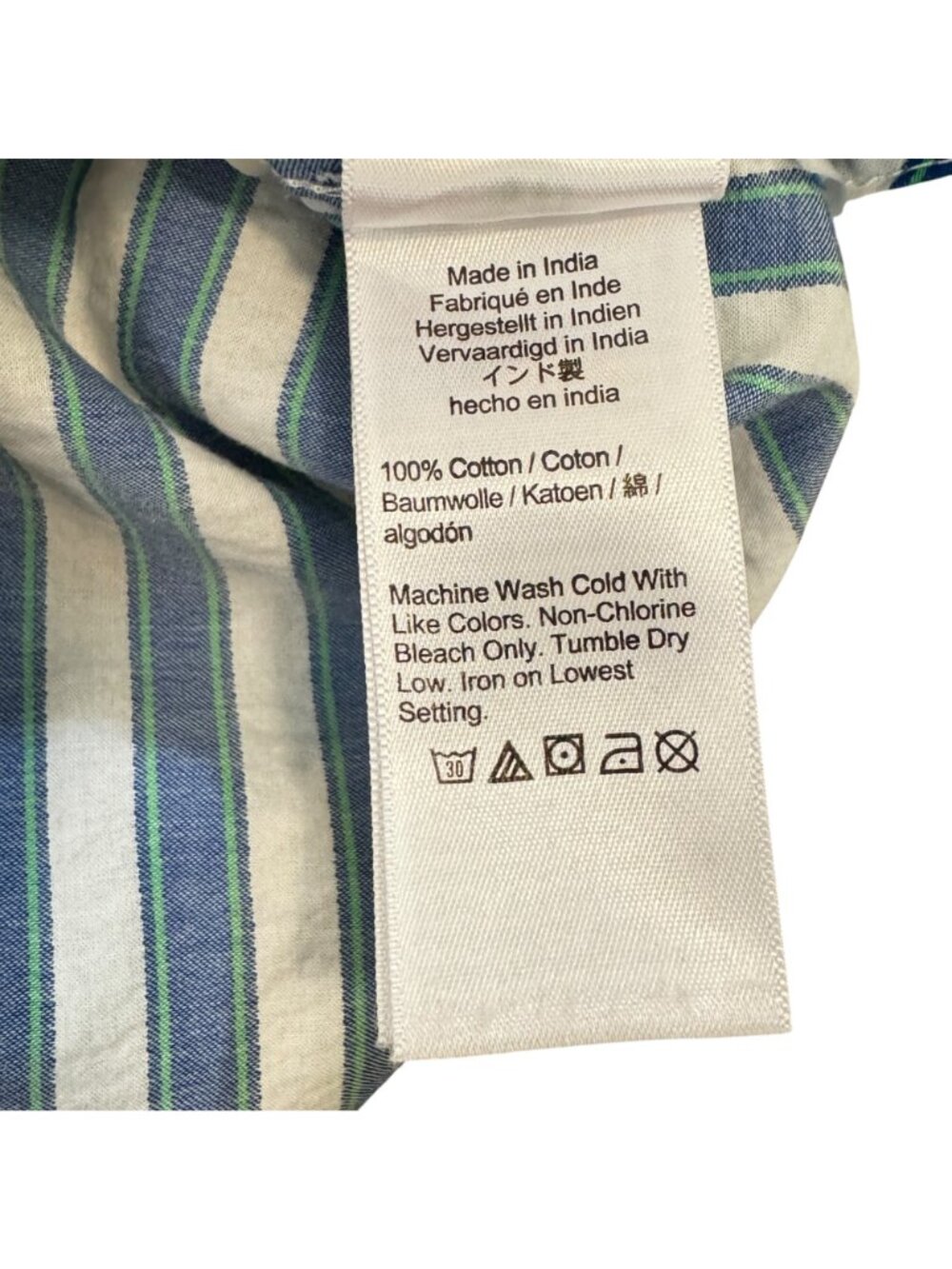 Y2K J. Crew Reimagined Blue Teal Striped Women's M Cotton Shirt Classic Preppy - Picture 13 of 13